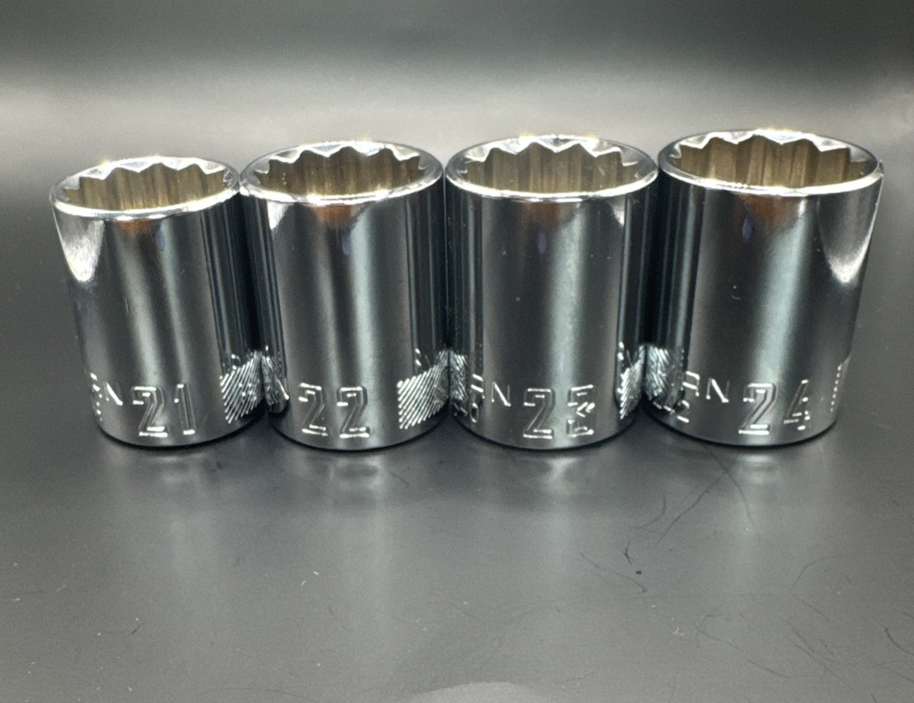 Craftsman 4 piece 1/2" Drive Metric Shallow 12 Point Socket Set 21-24mm