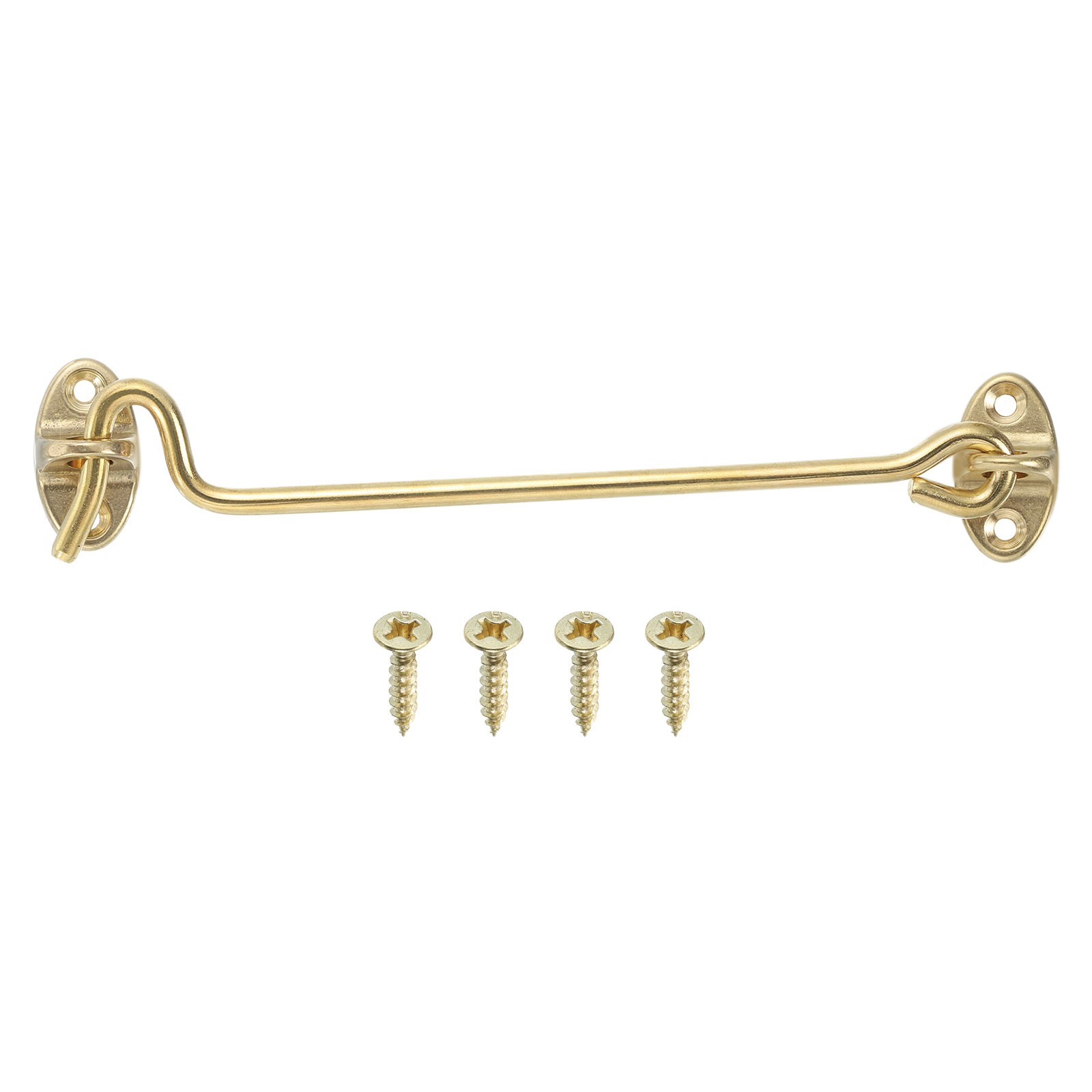 6" Hook and Eyes Catch Door Latch Locks, Brass Cabin Hooks Fastener, Brass