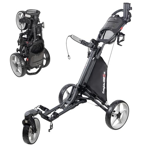 CaddyLite ONE-Swivel V8 Golf Push Cart - Lightweight 3 Wheel Dark Grey