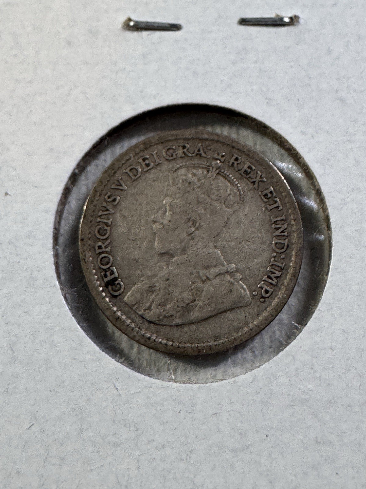 1914 Canada 5 Cents Silver Coin Cleaned
