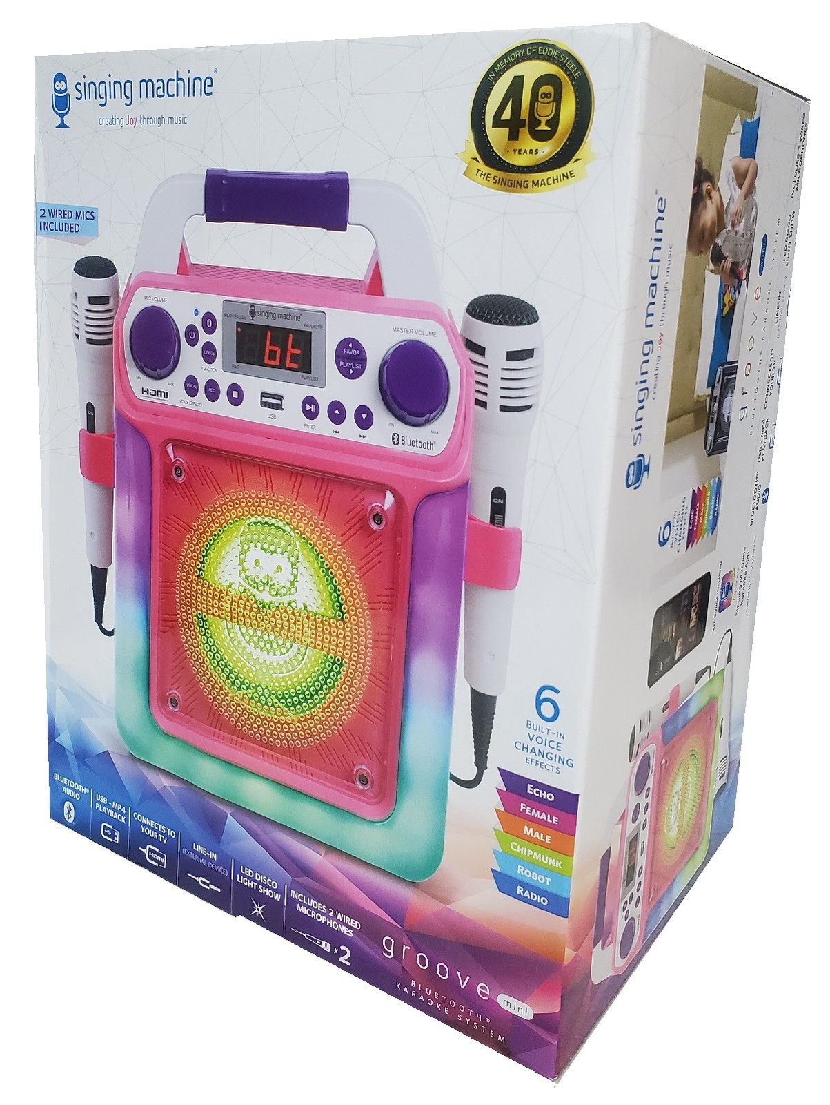 Singing Machine SML654 HDMI Groove Mini Pink