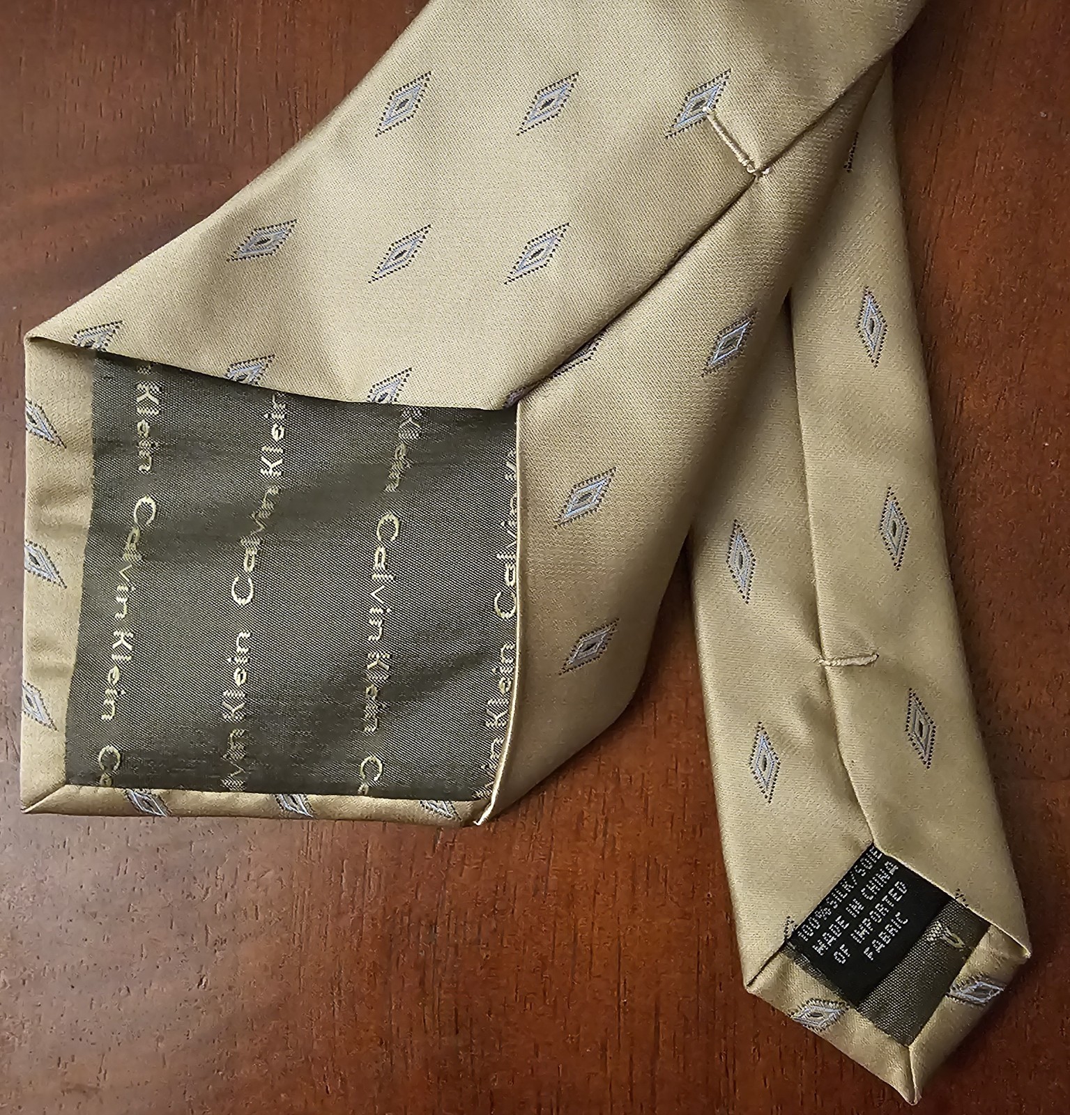 Calvin Klein Men's Silk Tie Beige/Tan