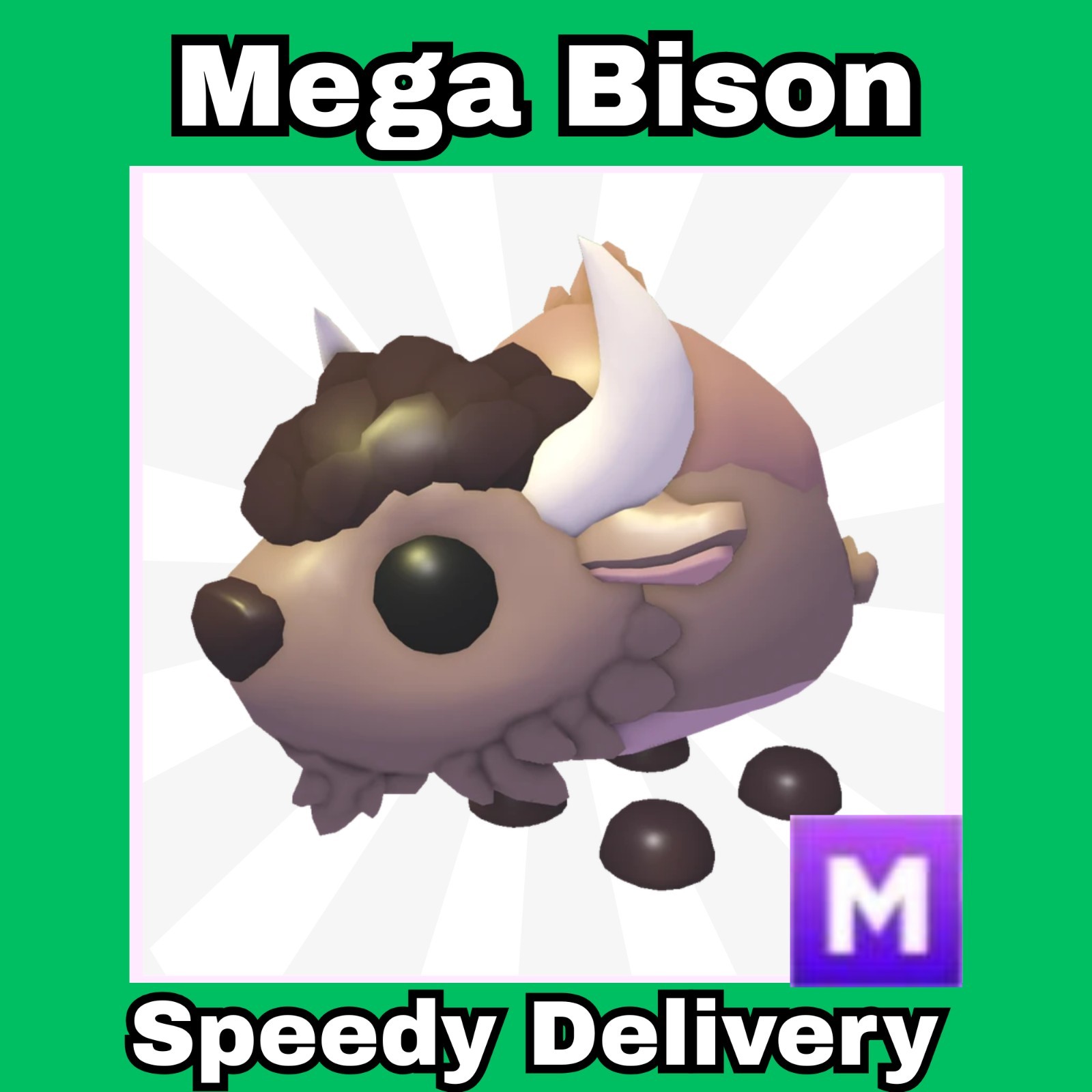 Mega Neon Bison - Summer Camp!☀️ Adopt your pets TODAY - Speedy Delivery