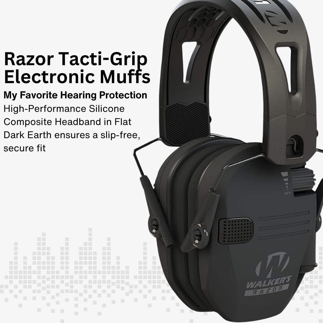 Walker's Razor Tacti Grip with Rubber Headband and Protection Case Bundle