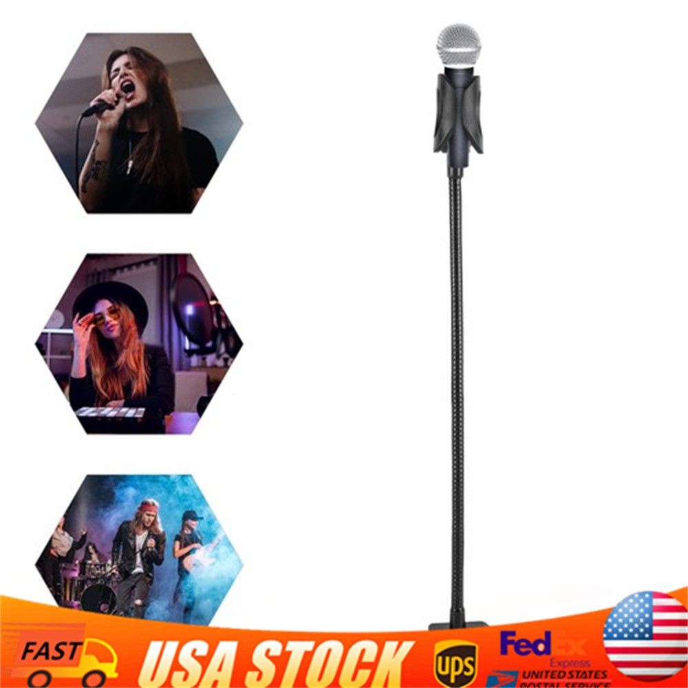 Adjustable Gooseneck Microphone Stand with Desk Clamp Fit for Radio Broadcasting