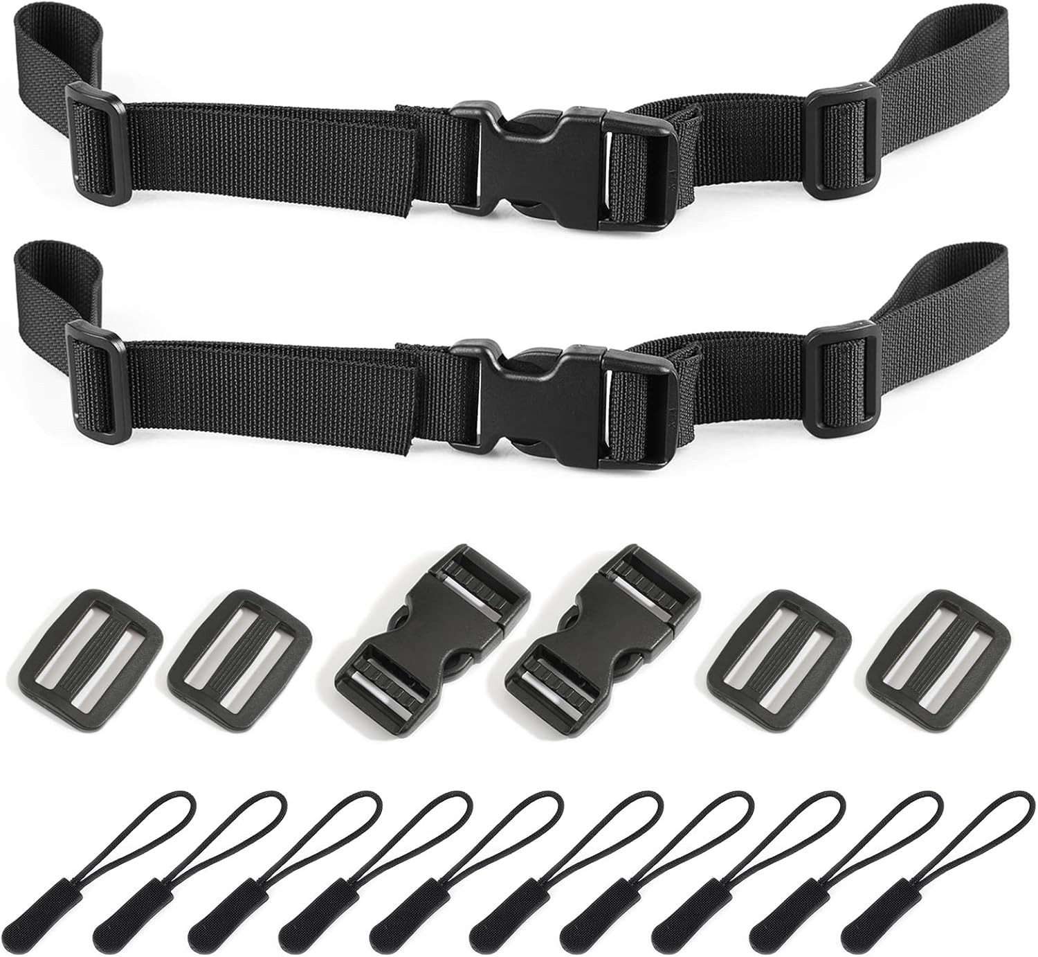 Backpack Chest Strap 2Pcs Heavy Duty Adjustable Backpack Sternum Strap Chest Bel