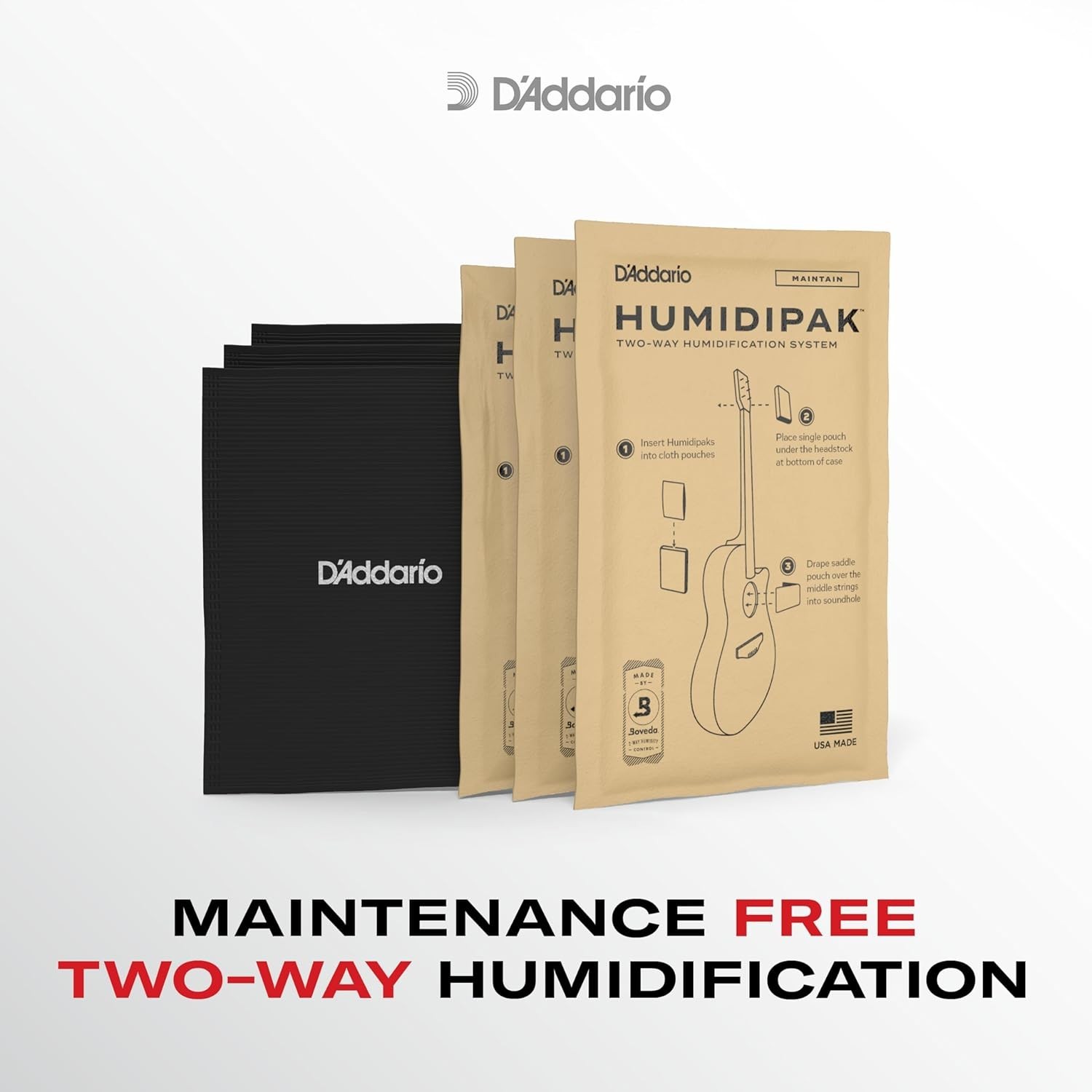 Guitar Humidifier Pack 3 Pcs Two-Way System Protects Wooden Instruments