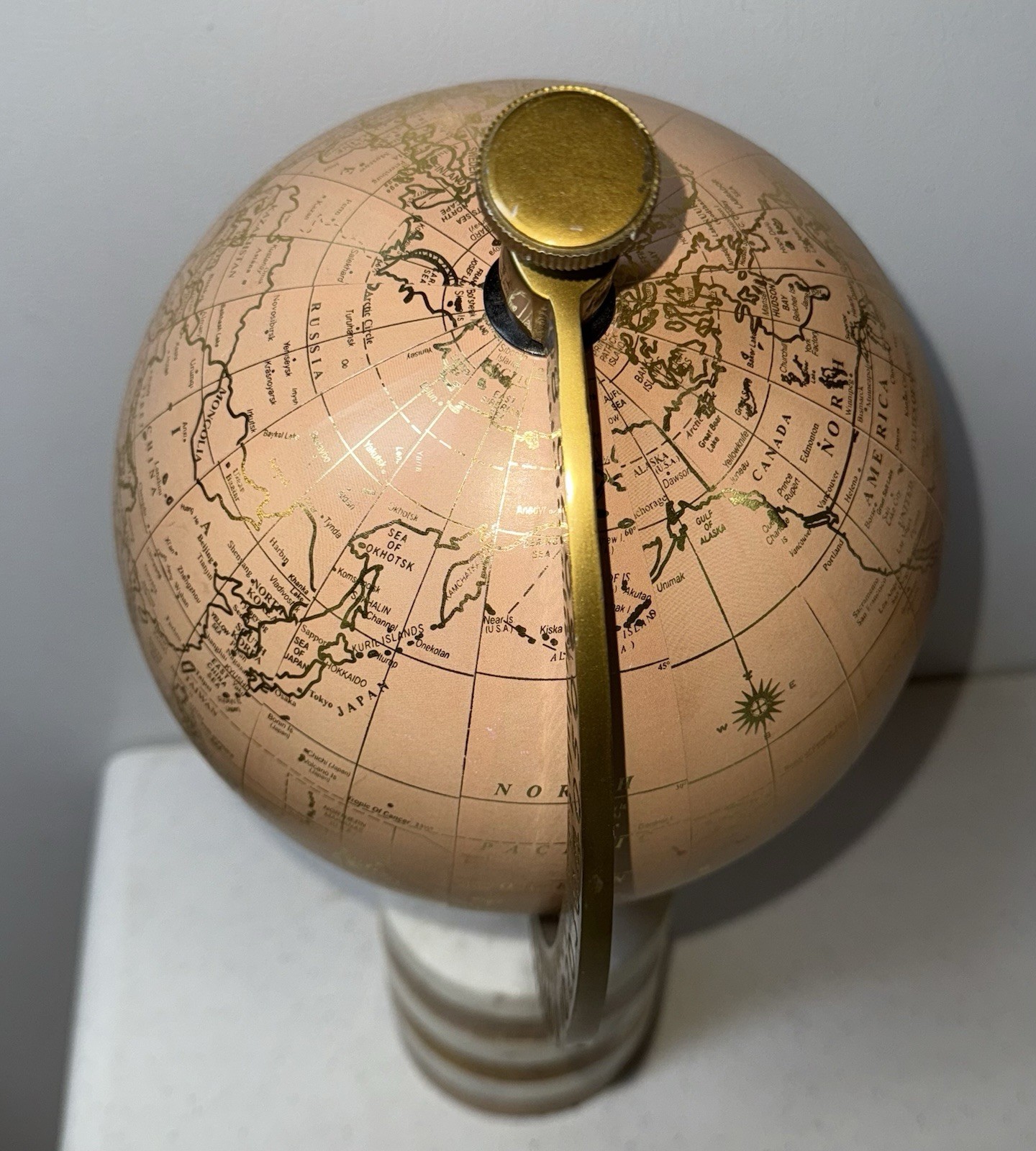Marble BASE World Globe Dusty Pink 15.5”