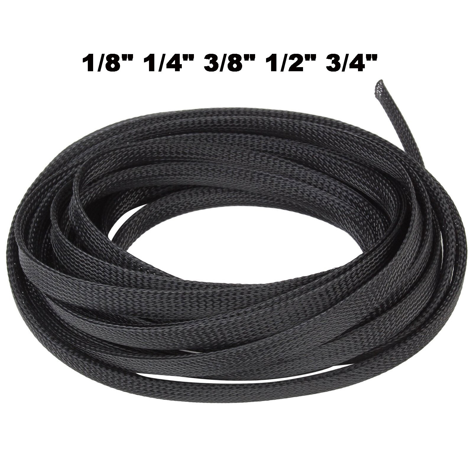 1/8" 1/4" 3/8" 1/2" 3/4" Expandable Wire Cable Sleeving Sheathing Braided Loom