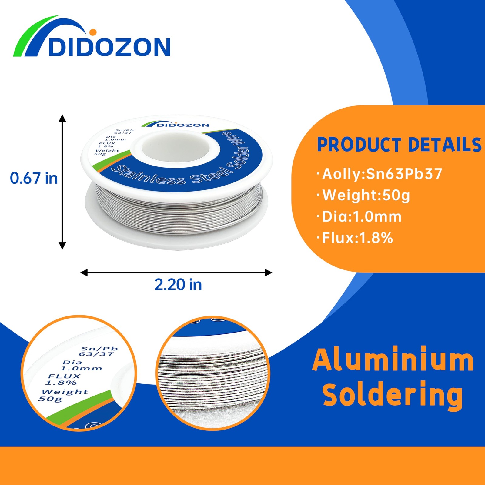 Solder Wire for Aluminum and Stainless Steel Soldering, 63-37 Soldering Wire...