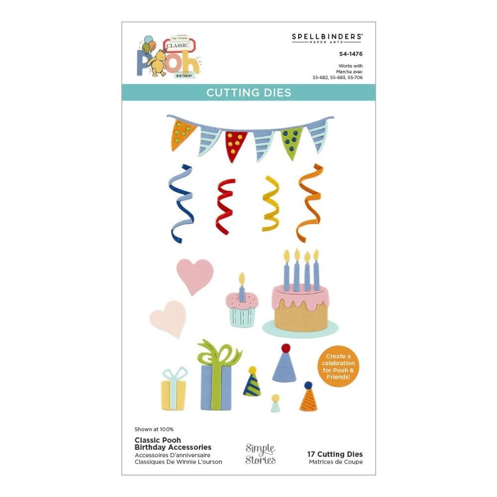 Spellbinders ~SAY CHEESE POOH BIRTHDAY ~ Birthday Accessories ~ S4-1479