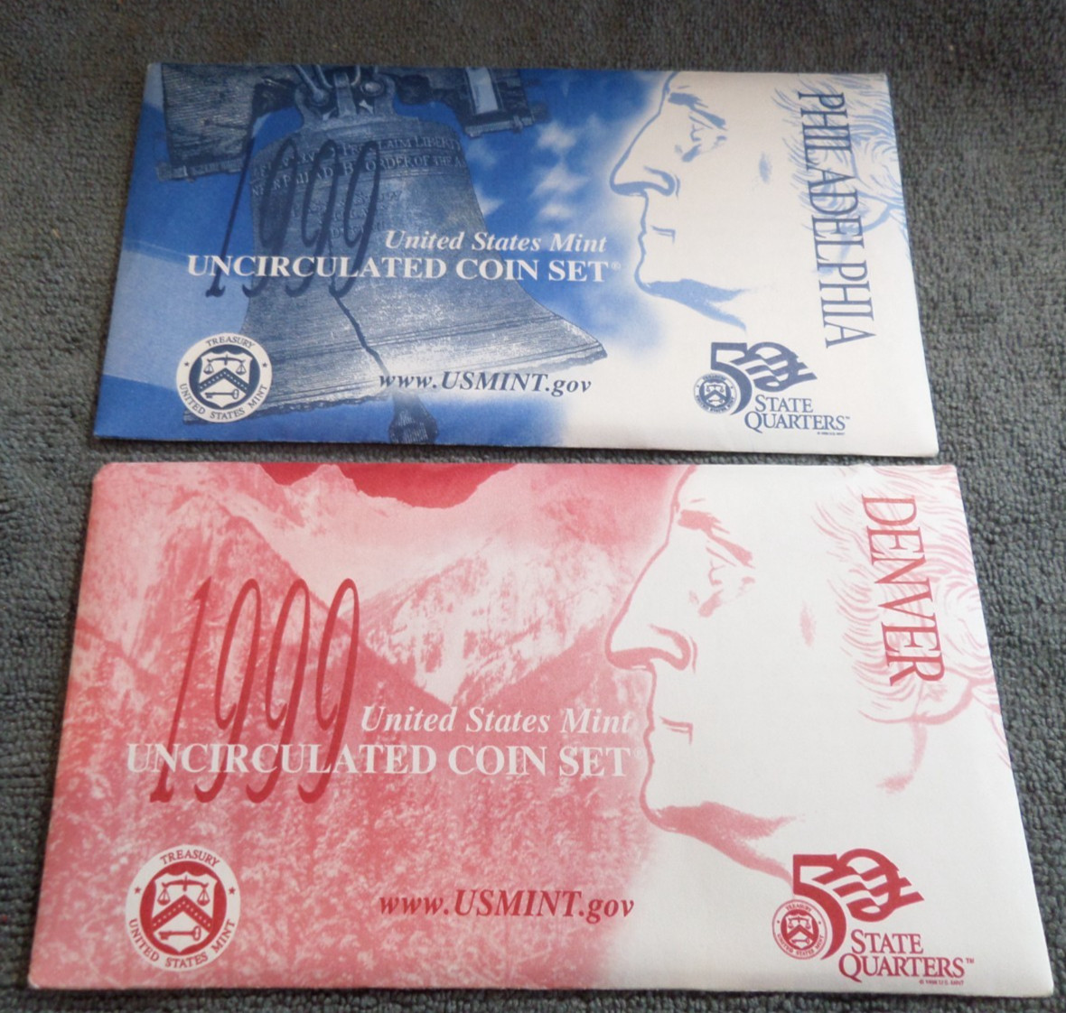 1999 D & P United States Mint Uncirculated 18 Coin Set