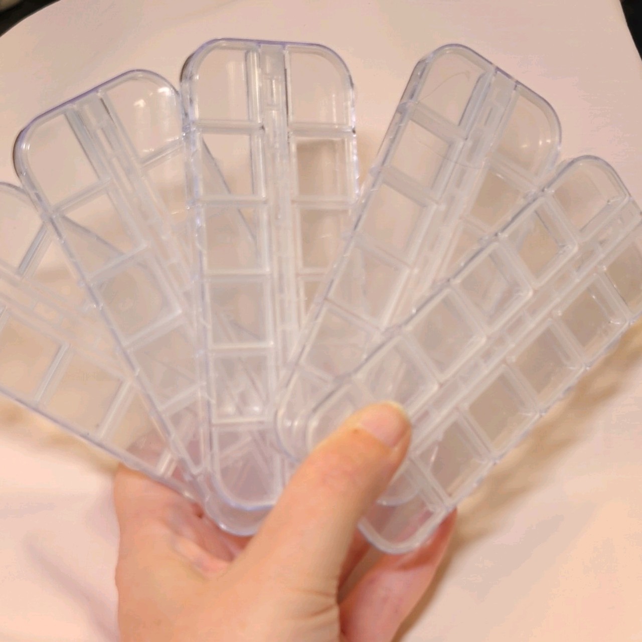 12 Grid Nail Art and Bead Storage Containers, Bundle of 10