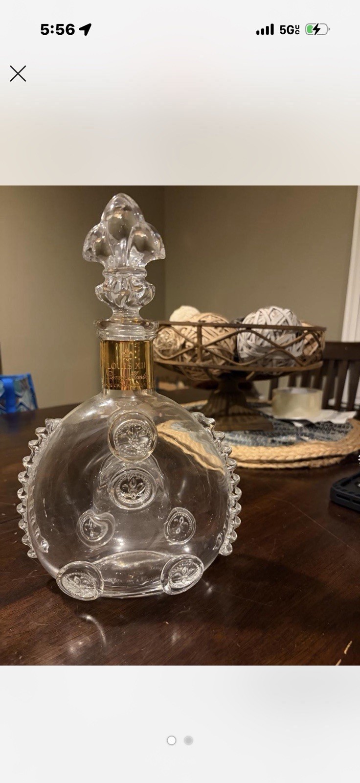 REMY MARTIN Louis XIII Cognac BACCARAT Crystal Decanter Empty Bottle 750 ML