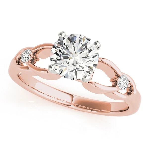 Round Cut Lab-Created 1.80 Ct VVS1 Diamond Engagement Ring 14K Rose Gold Finish