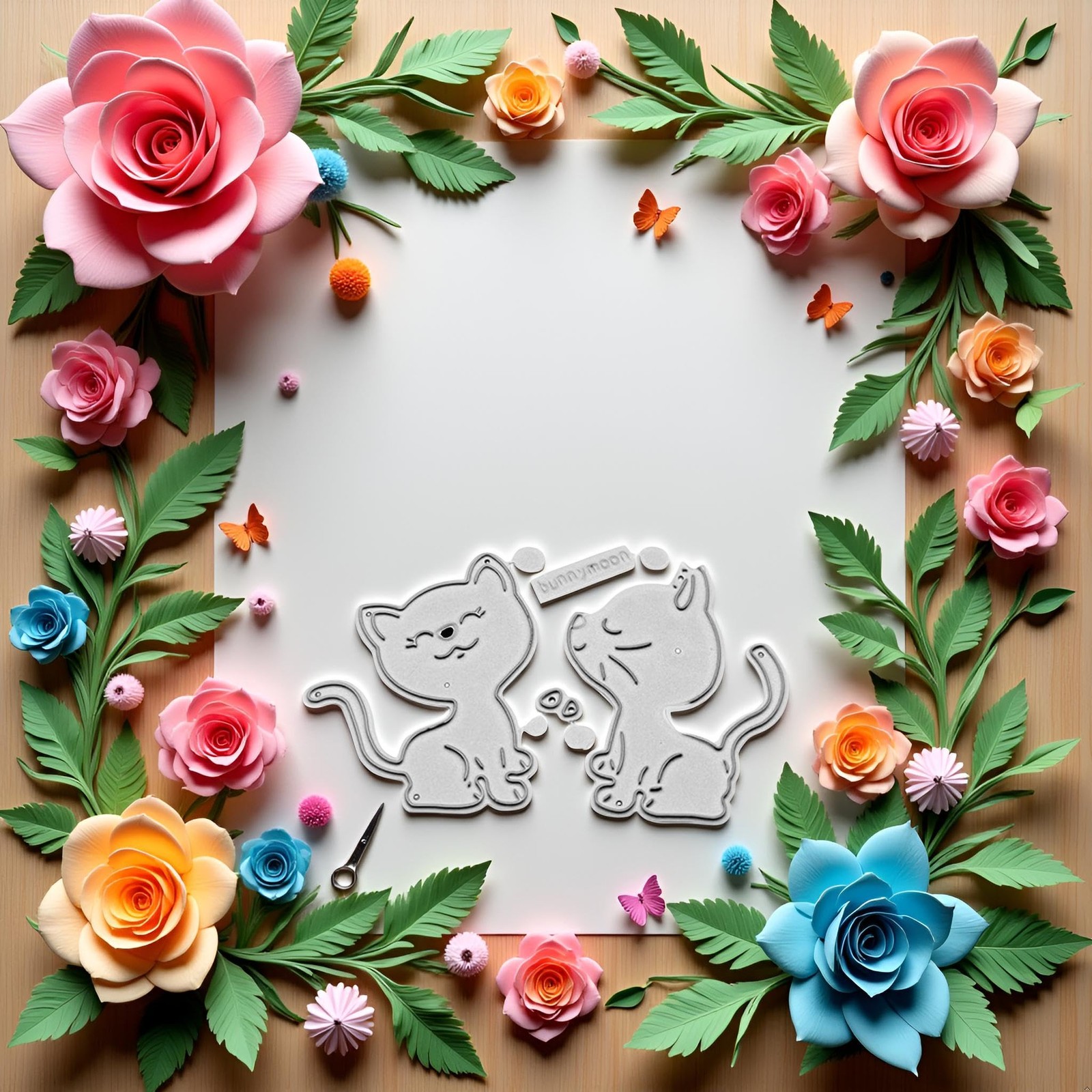 Cats Cutting Dies for Card Making, Cut Stencils DIY silver
