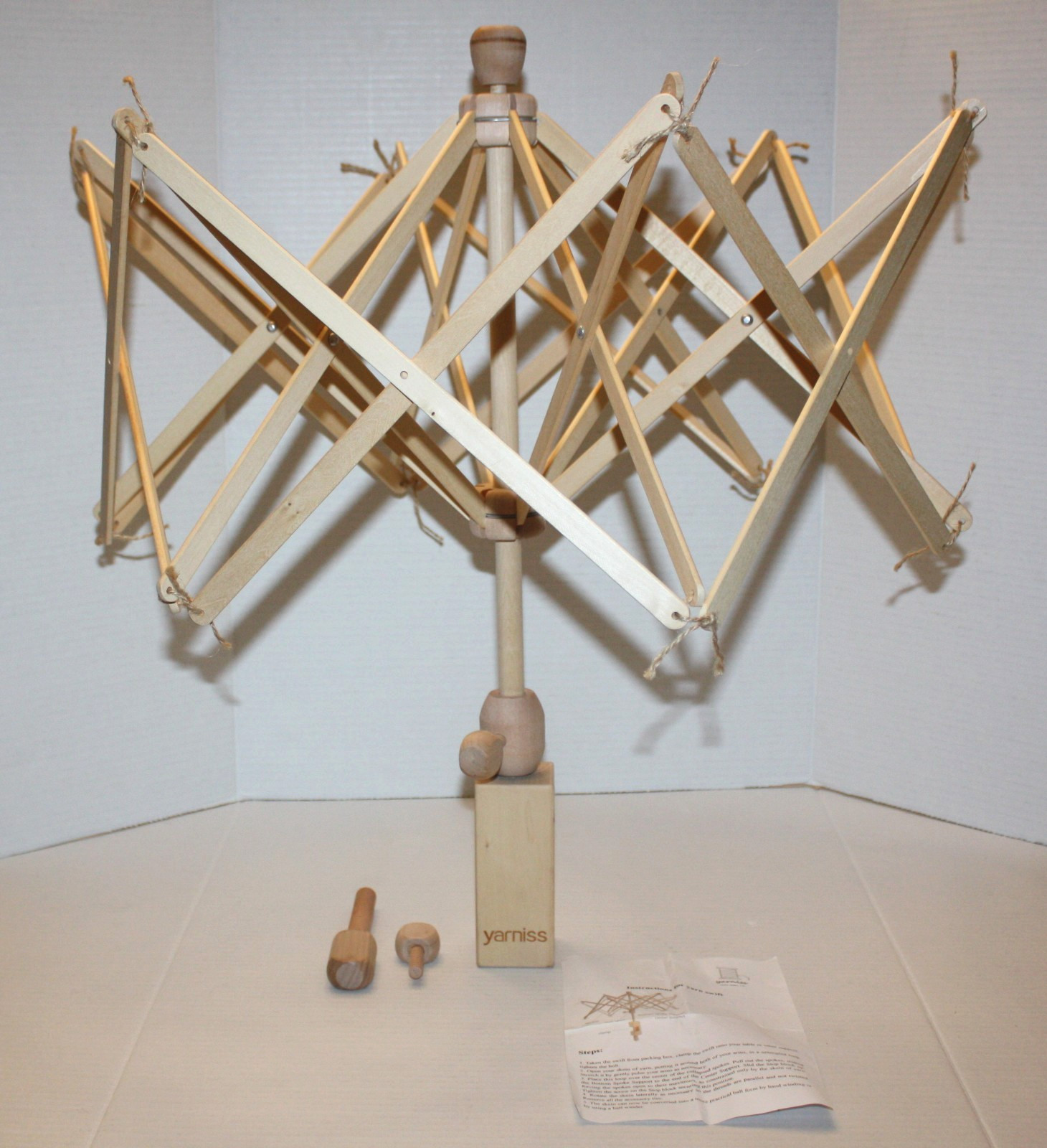 New Yarniss Yarn Winder, Wooden Umbrella Swift Yarn Winder, Wood Yarn Holder 25"