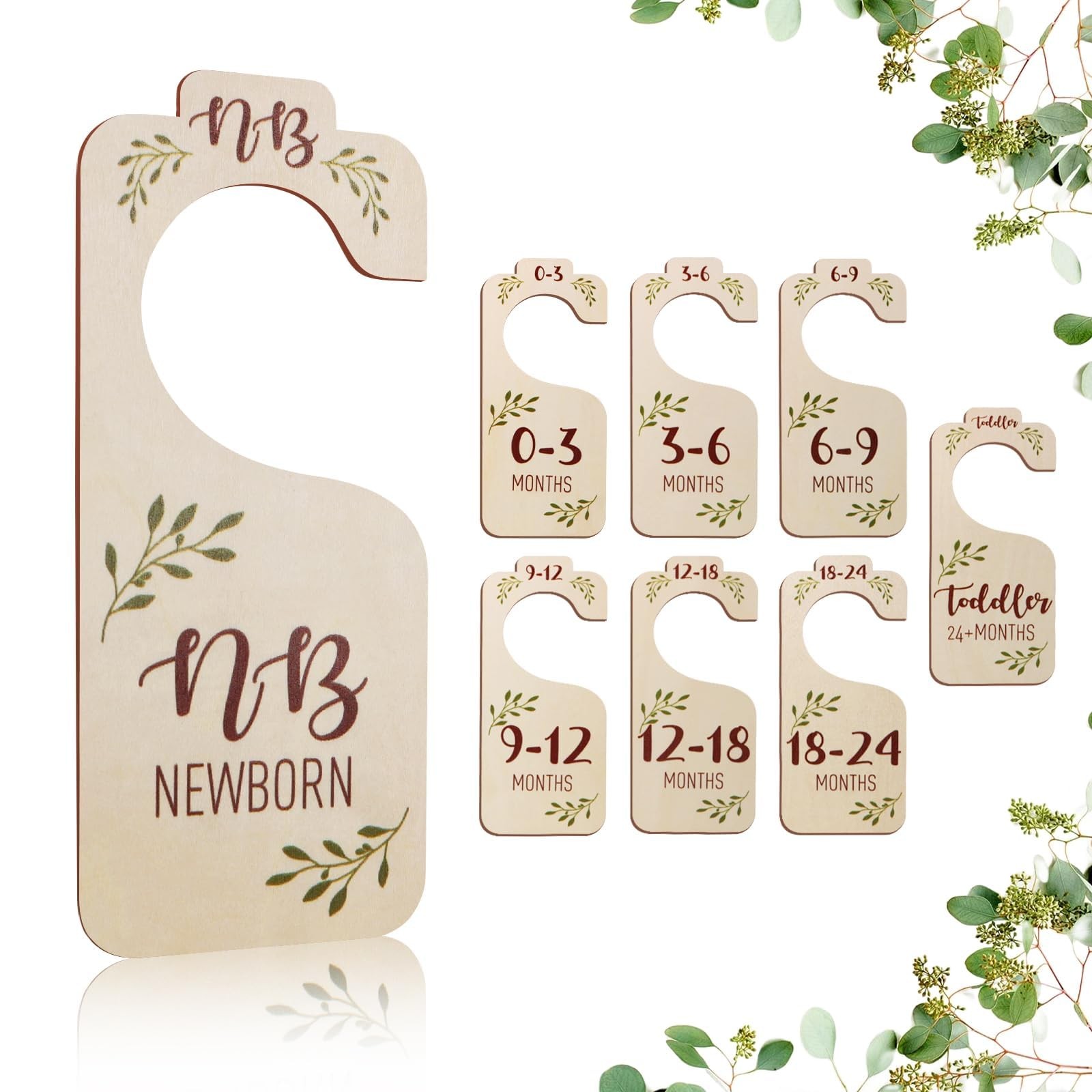 CCYLTL Baby Closet Dividers for Clothes Organizer - 8 PCS Adorable Wooden Dou...