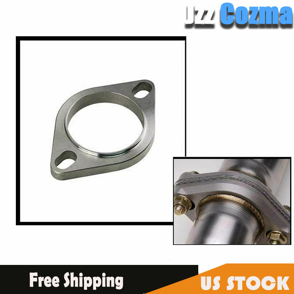 1x 2'' 2inch Exhaust Flange Pipe Header Slotted 2-Bolt Hole Universal Stainless