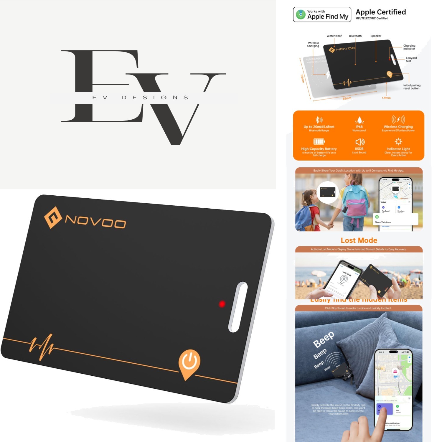 Rechargeable Waterproof Wallet Tracker Card | Ultimate Security for Passports