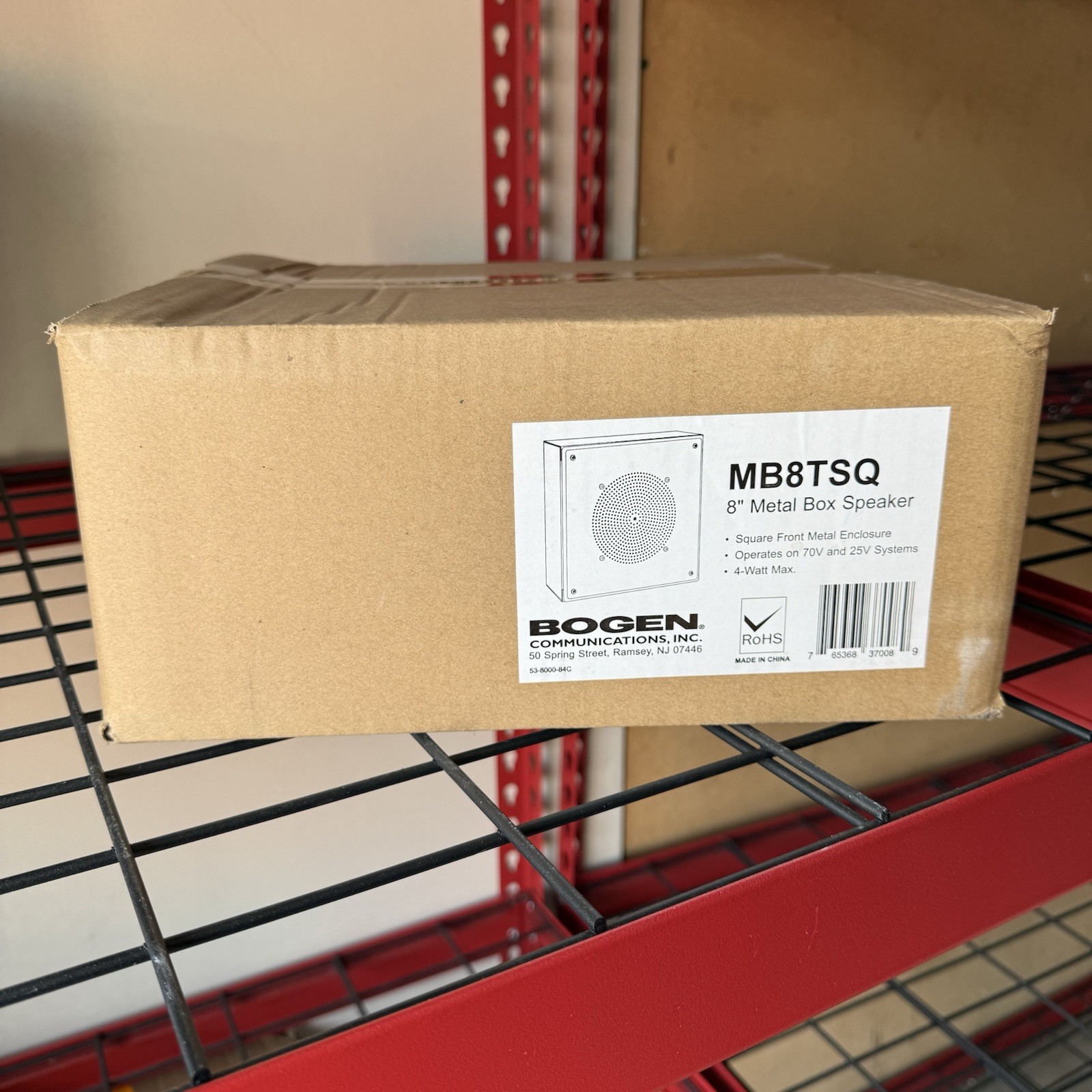 Bogen MB8TSQ 8 Square Metal Box Wall 8” Speaker 4W Transformer More Than 1 Save!