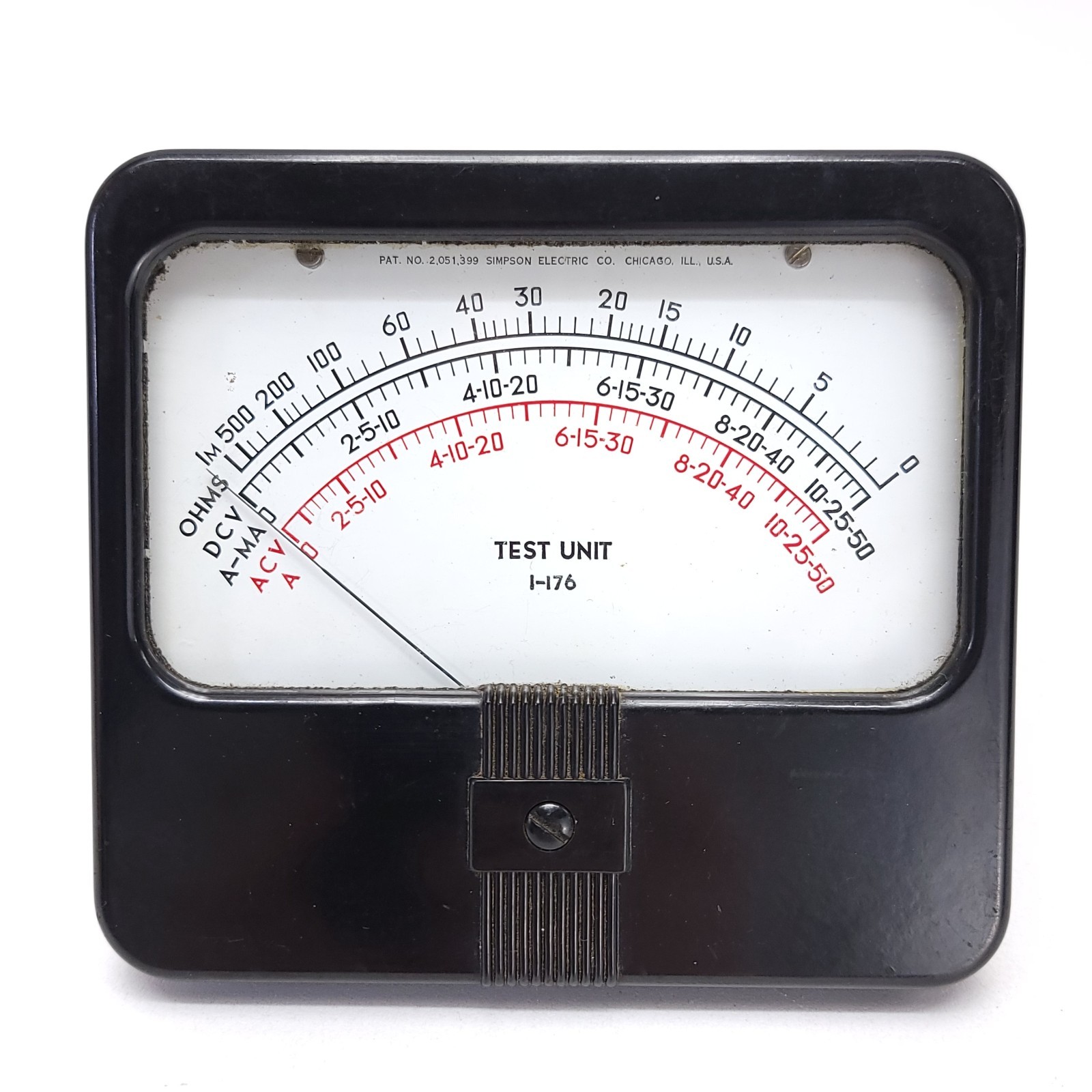 Simpson Electric Meter Test Unit I-176 OHMS DCV A-MA ACV Instrument USA