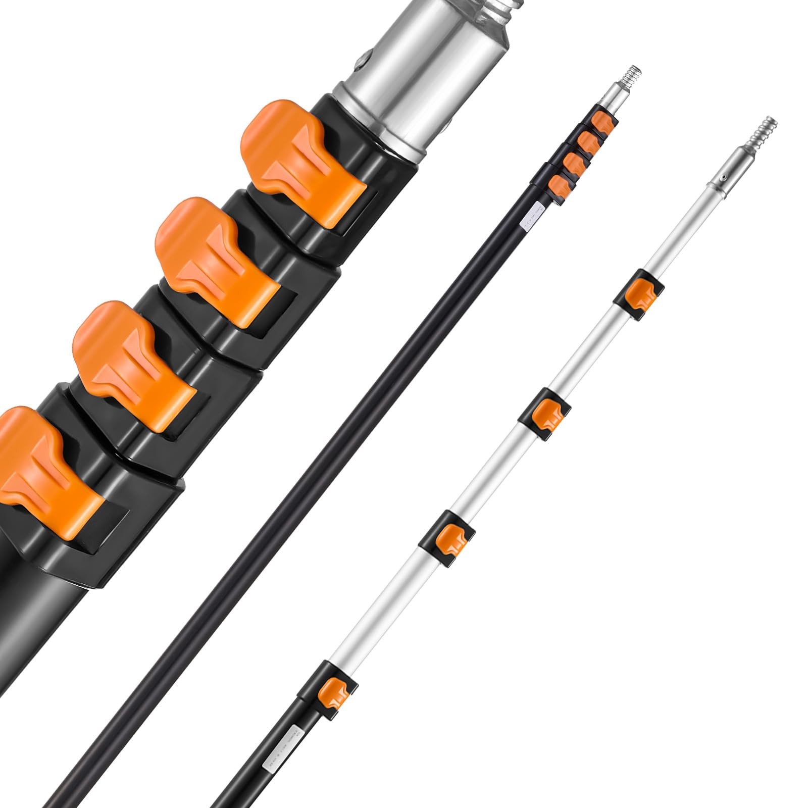 VEVOR Telescopic Extension Pole, 7-30 FT Multi-Purpose FT, Orange+Black
