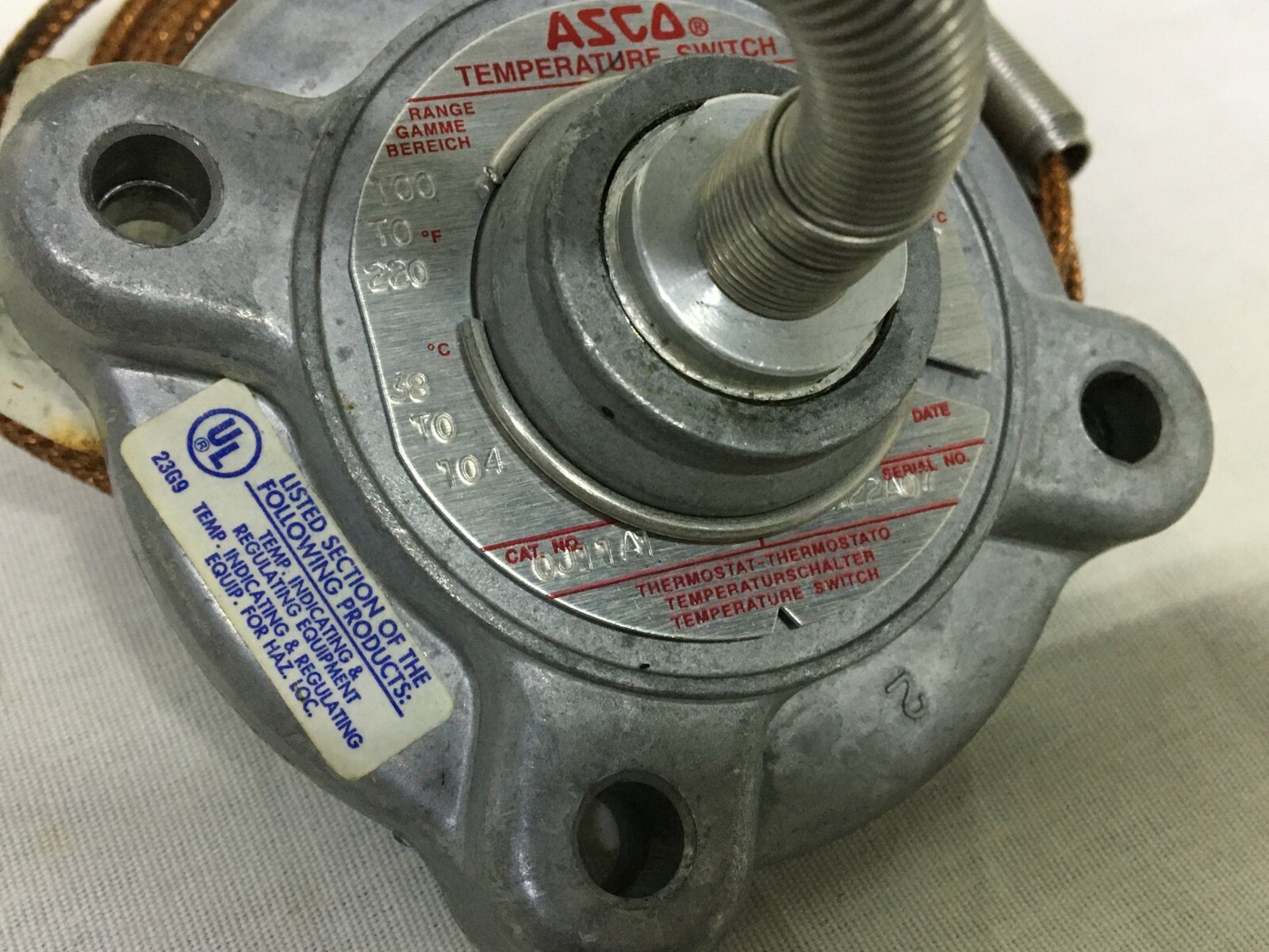 New! Asco A0722W Temperature Transducer (#20120)