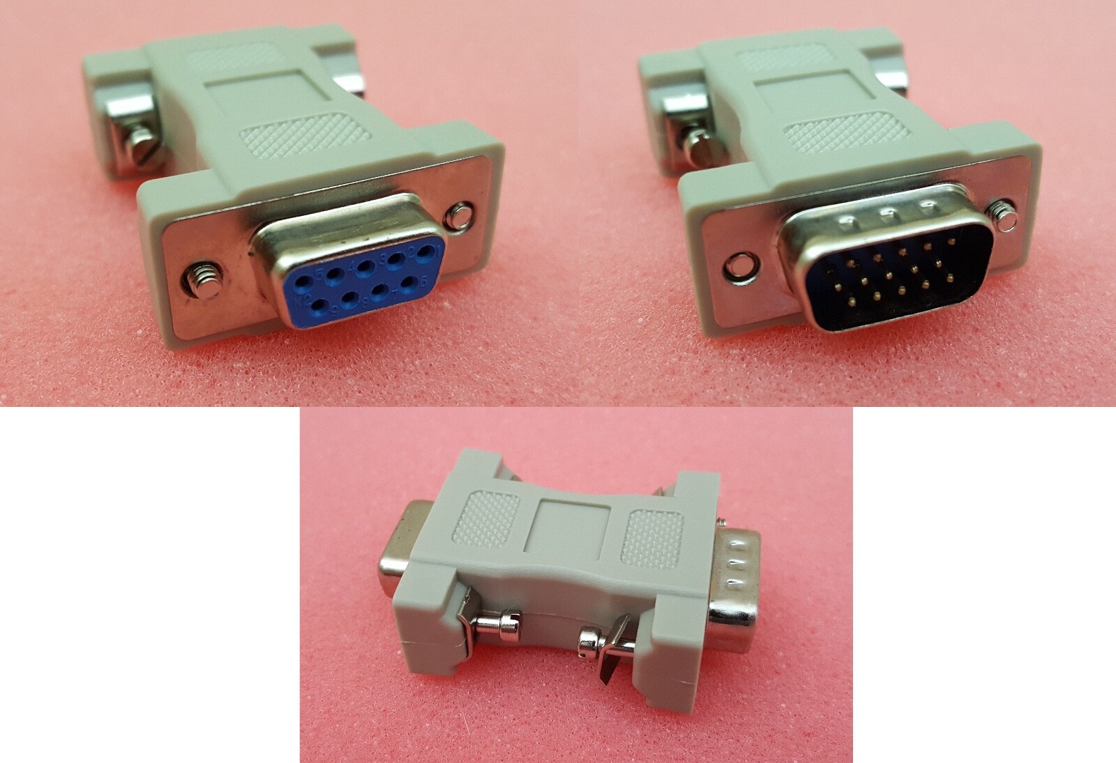 (10) SVGA/VGA HPDB15/HD15 pin Male~DB9 Female Video/Monitor Cable Adaptor NEW!