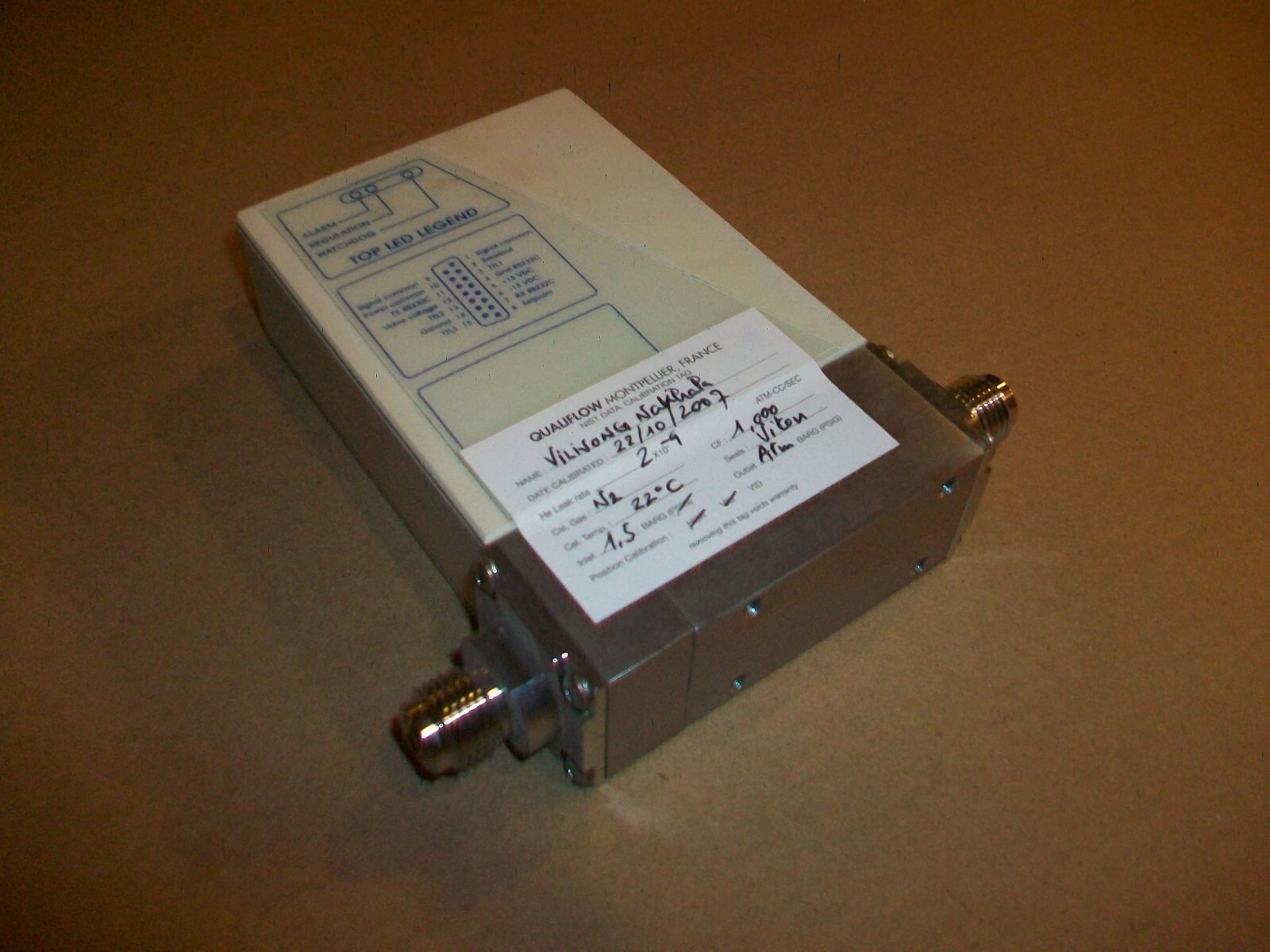 Qualiflow Mass Flow Controller AFC 50.D NC 15slm Flow Rate Gas: N2