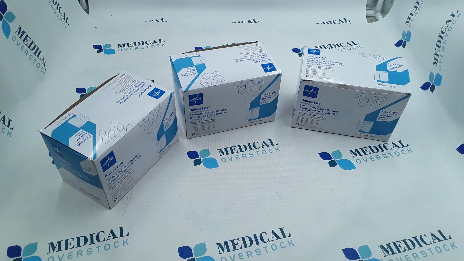 Medline Bulkee Lite Woven Gauze Bandage 3inx4.1yds REF NON27497 Lot of 36