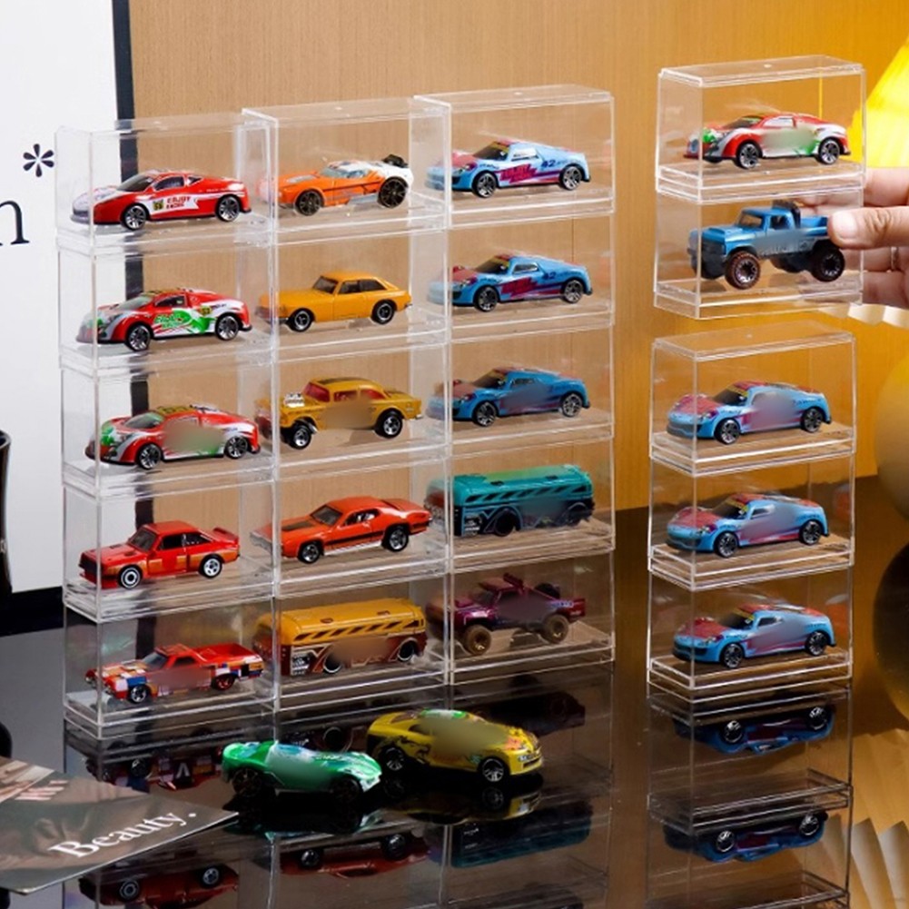 5PCS Toy Car Model Display Boxes 1/64 Scale, Model Car Display Case Protector