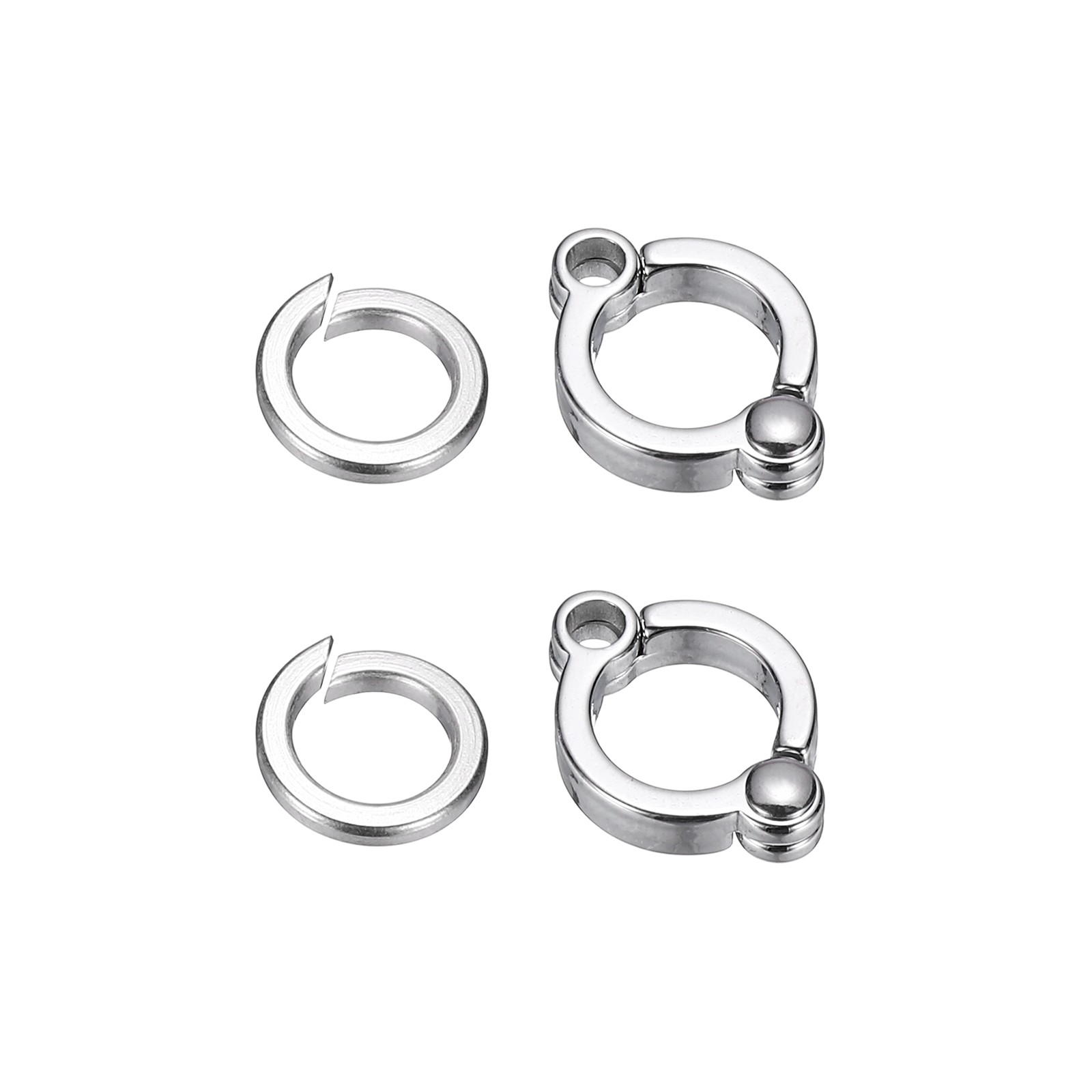 Stainless Steel Bird Foot Rings 7.5mm/0.3" ID Silver Tone 2 Set