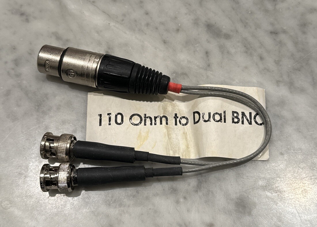 XLR Female To Dual BNC Male 110 Ohm Adapter