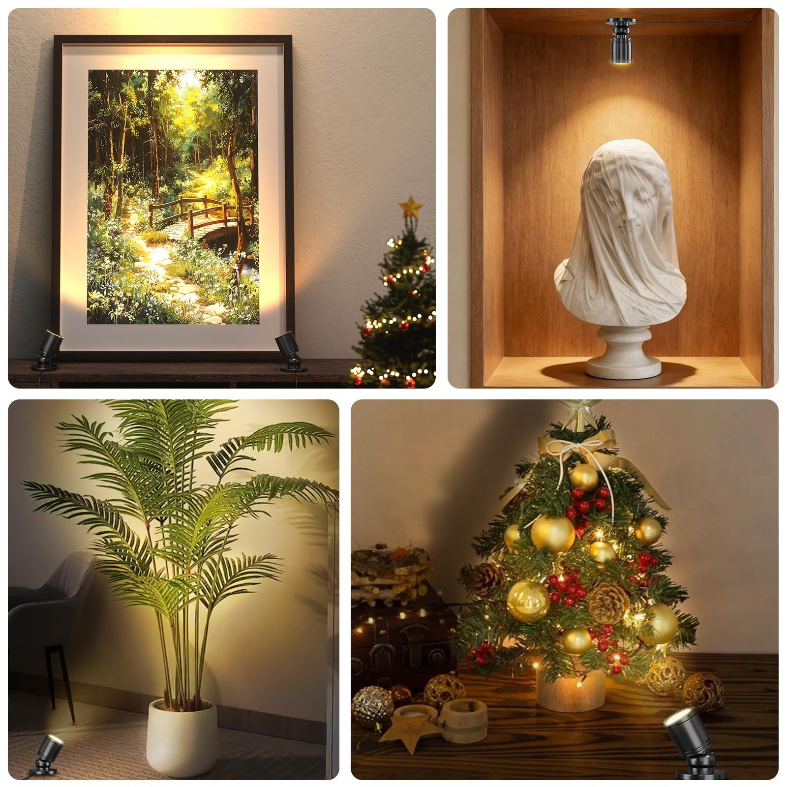 Mini LED Spotlight with Remote Control, Dimmable Small Spot Lights Indoor Plu...
