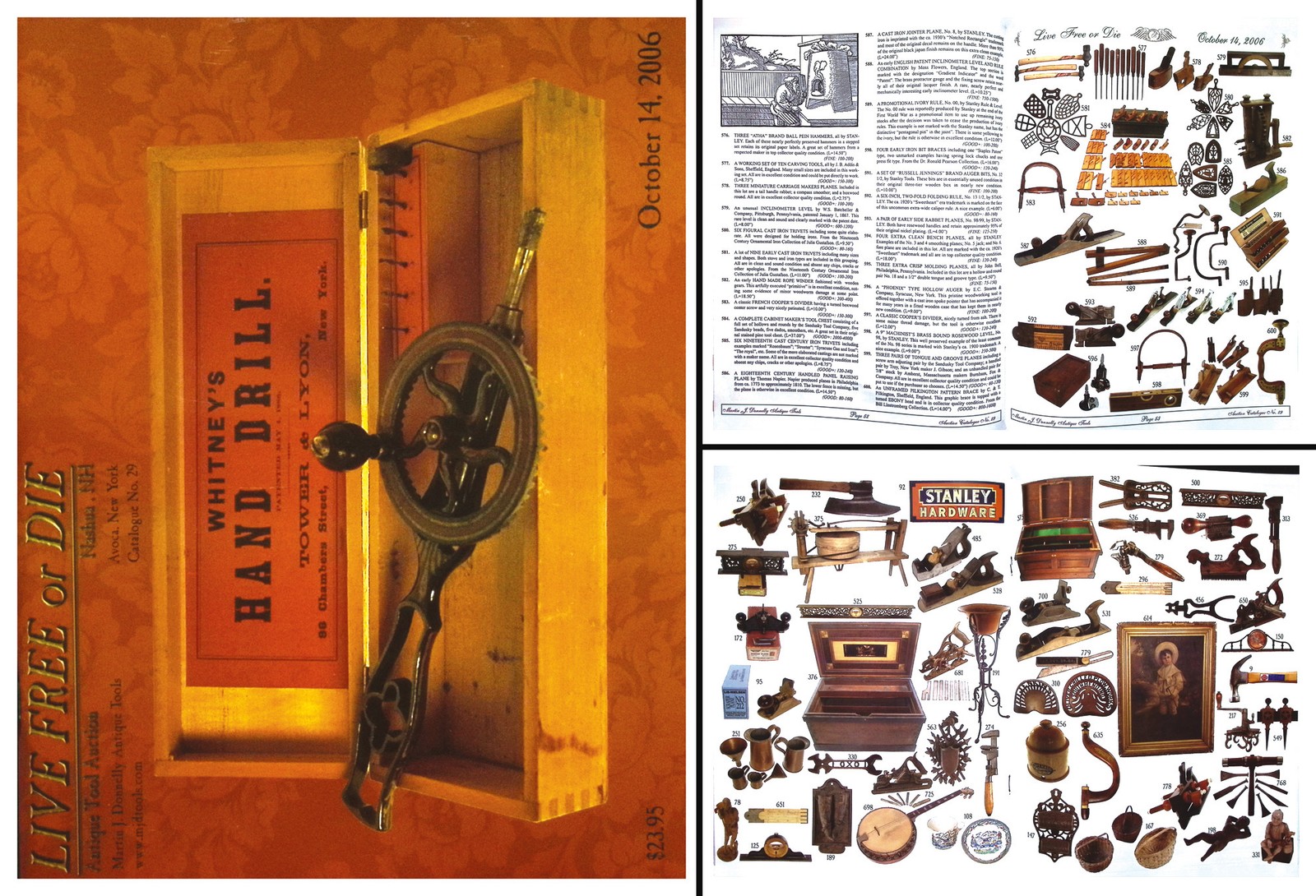 Full Color October, 2006 (OC06) Antique Tool Auction Catalog & Prices Realized