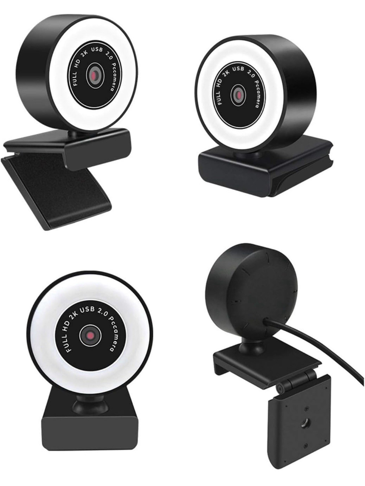 Webcam w/ Microphone Ring Light Pro USB Computer HD Web Cam - A0224