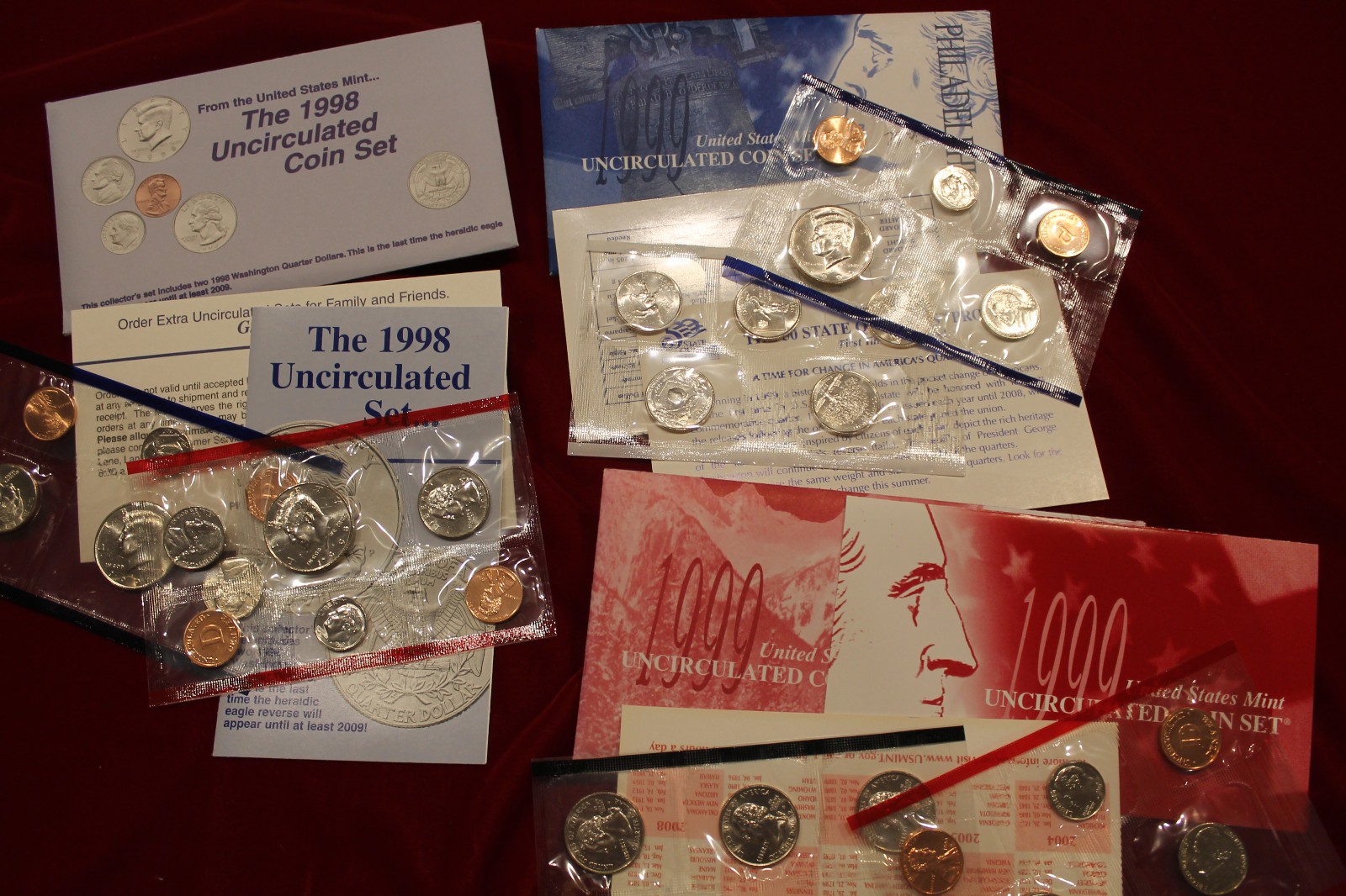 1998 & 1999 United States Mint Uncirculated Coin Sets  Denver & Philadelphia