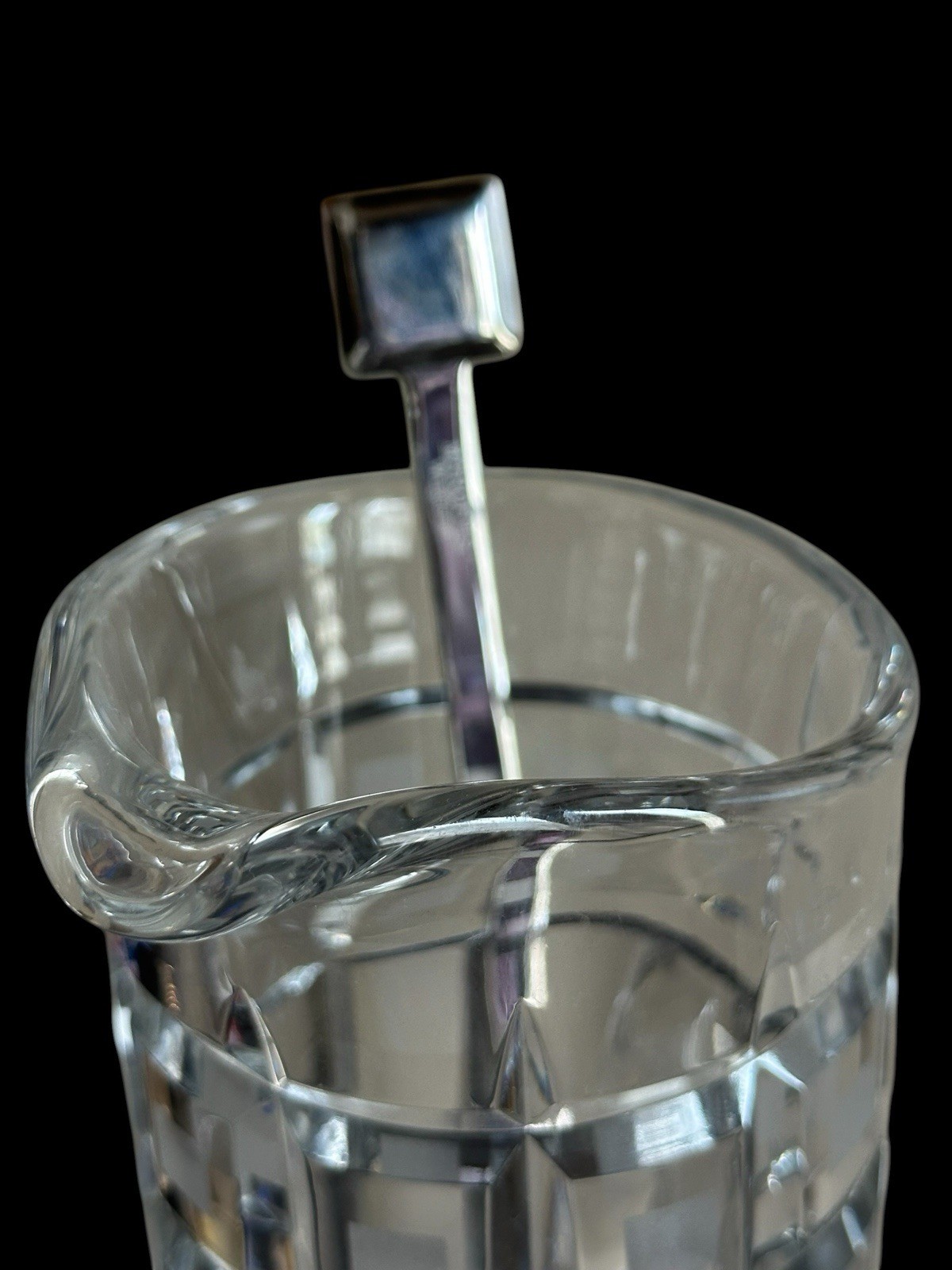 Vintage Crystal Marquis Waterford Quadrata Pattern Martini Pitcher
