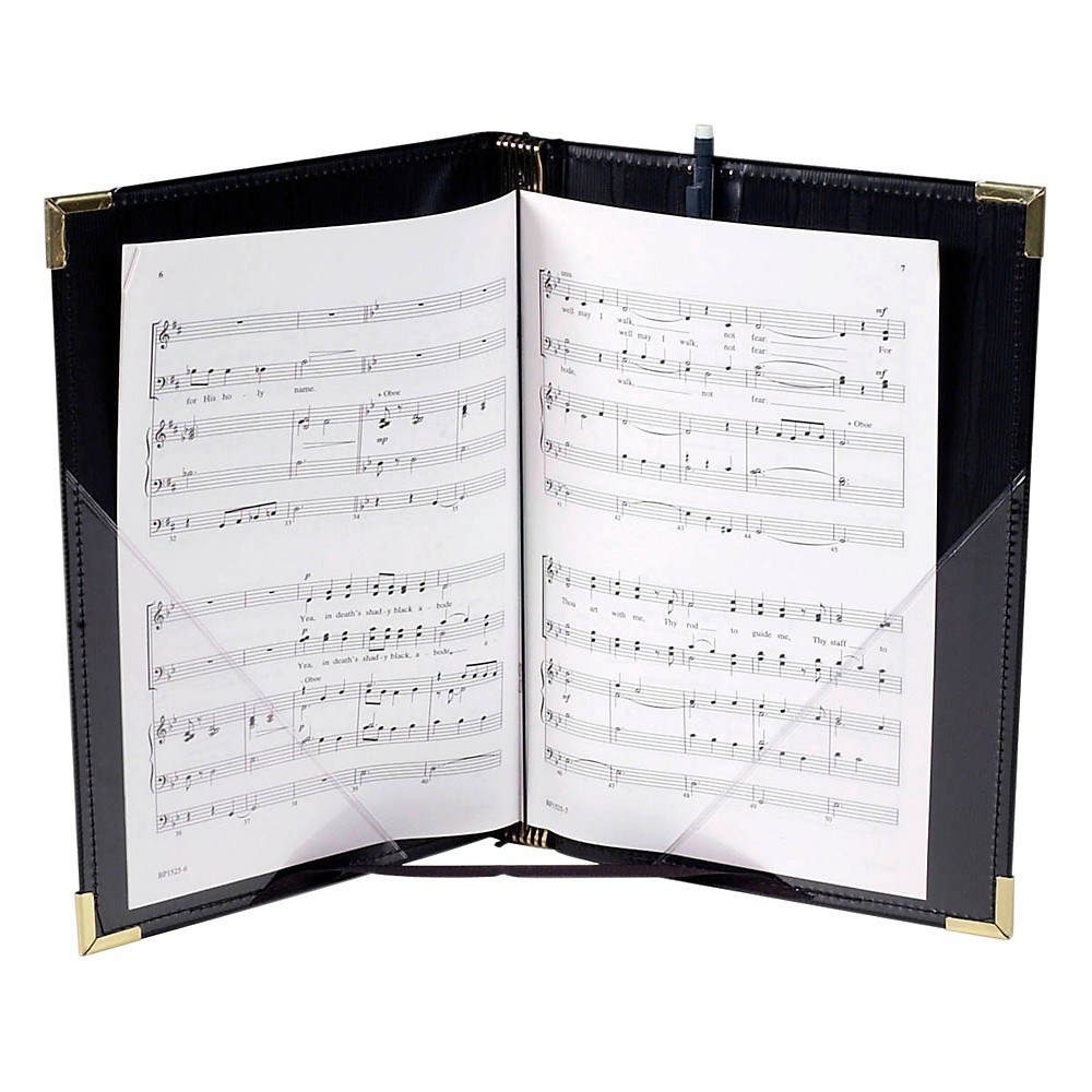 Premium Choral Folder 734 x 11 Octavo Size with Elastic String Holders  Black