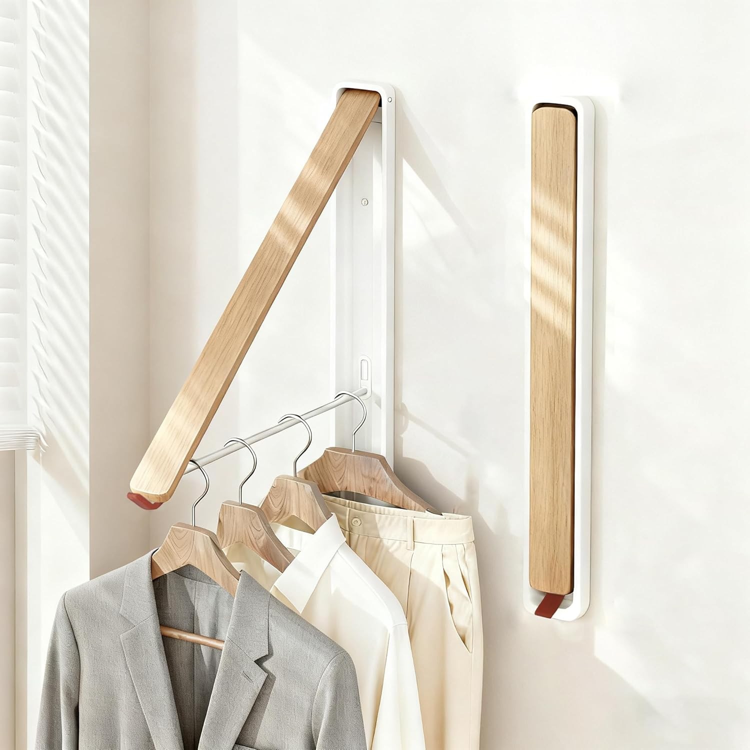 Clothes Drying Rack Wall Mounted for Laundry, Retractable & Foldable Clothes Han