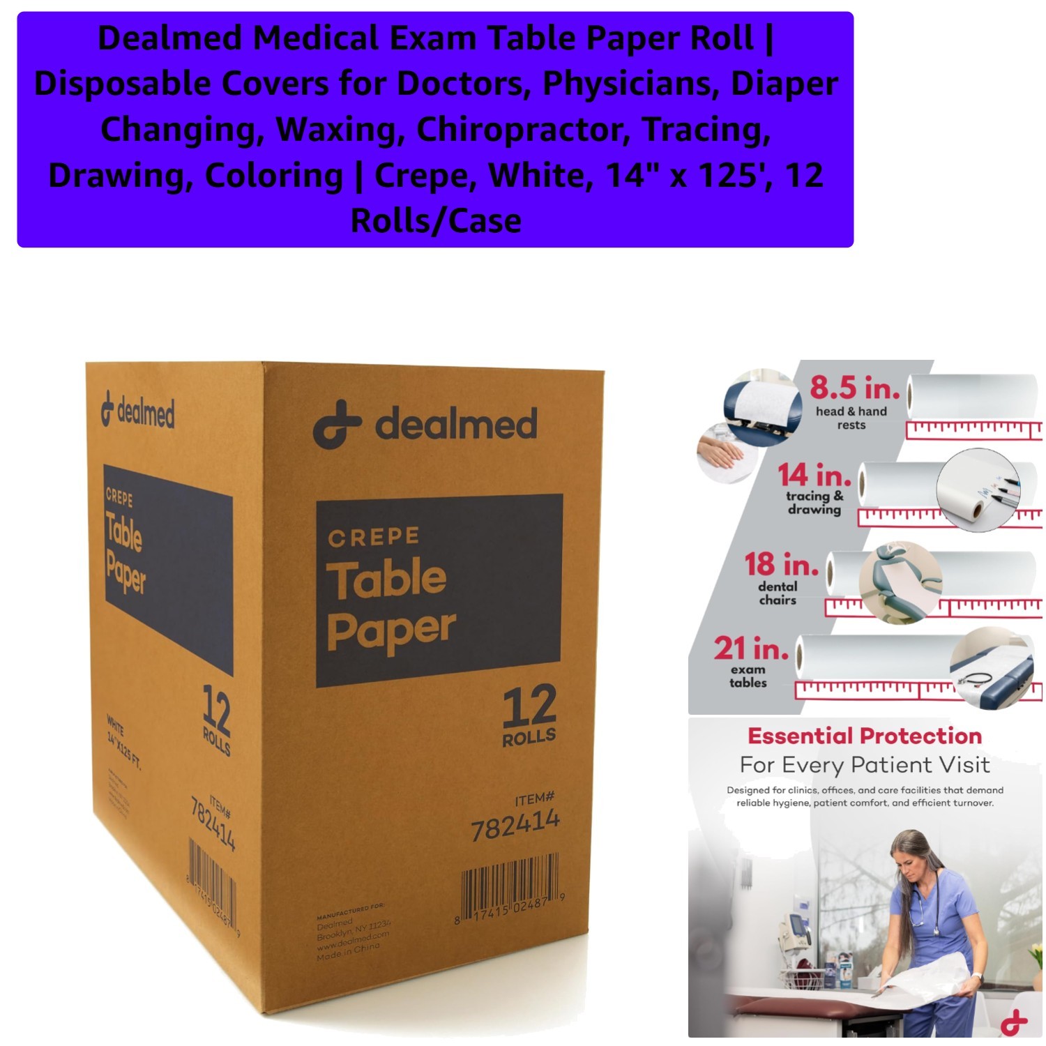 14" x 125' Medical Exam Table Paper Rolls - Soft, Durable & Disposable Covers