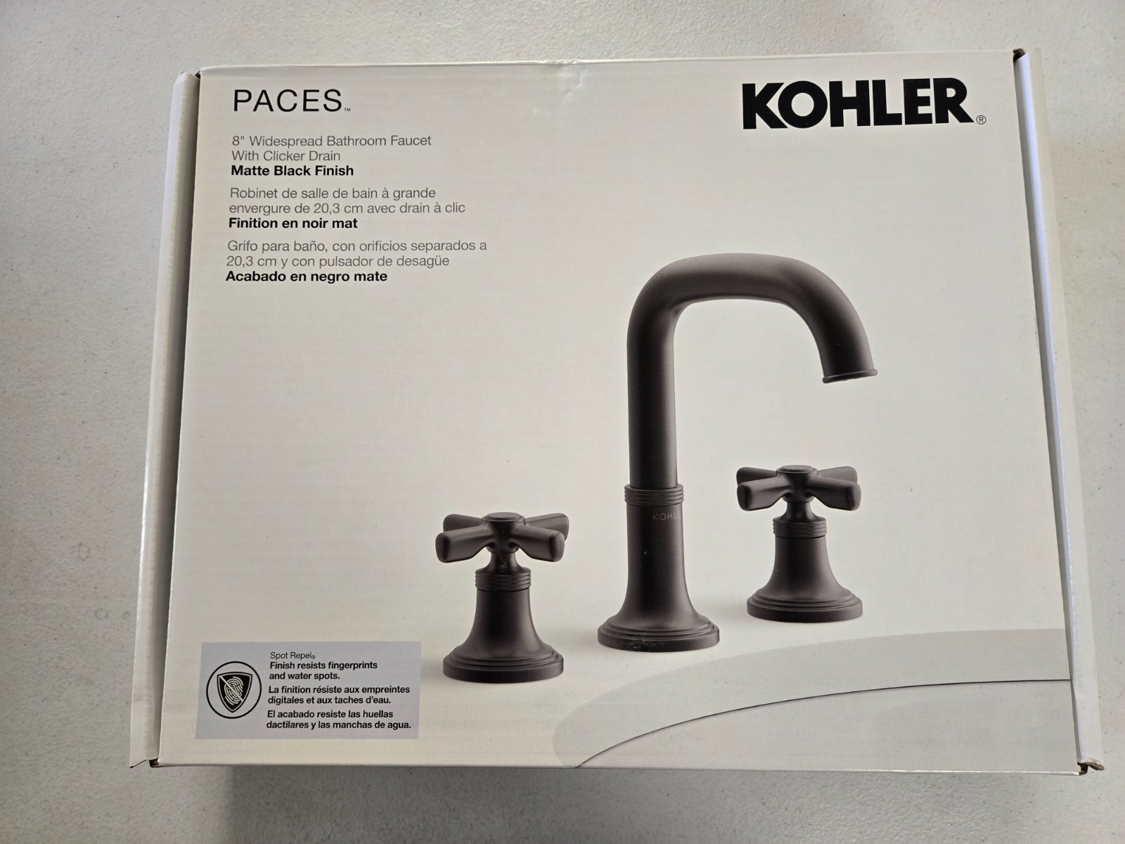 KOHLER Paces Widespread Faucet R36011-3D-BL Matte Black