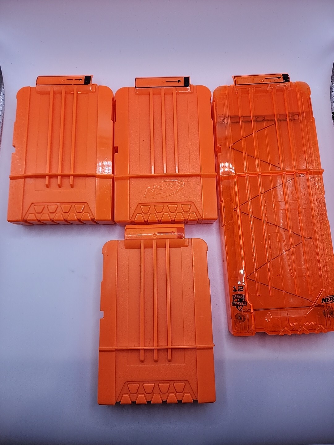 Lot of 4 Nerf N-Strike Magazines 1 Elite 12 Round Dart Clip 3 6 Round Clips
