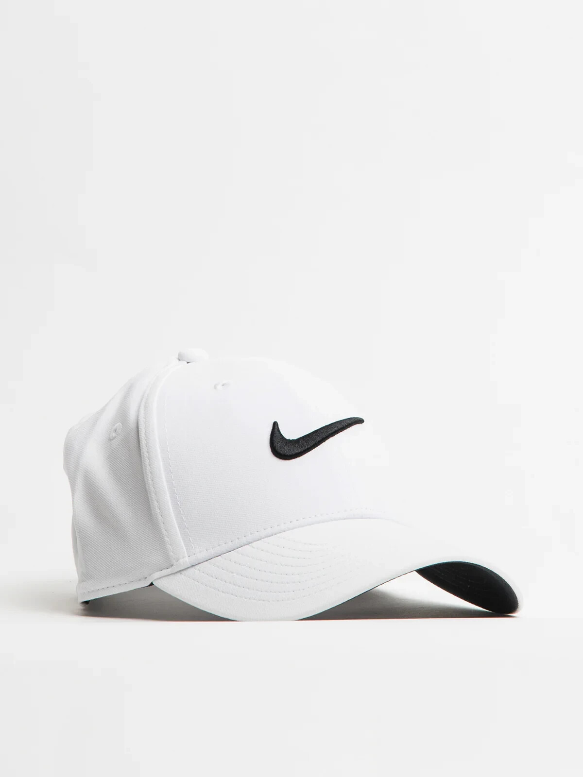 New Nike Club Structured Swoosh Hat Deep White Black Cap FB5625 100 Size S/M