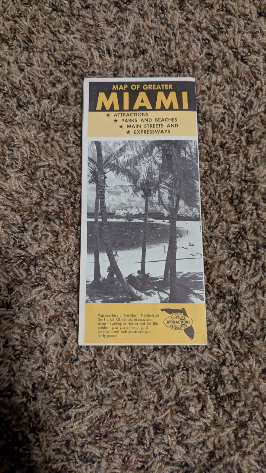 FLORIDA ATTRACTIONS ASSOCIATION MAP OF GREATER MIAMI BEACH AIPORT DADE COUNTY