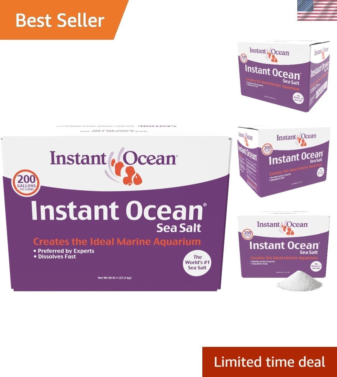 Marine Aquarium Sea Salt, Nitrate-Free