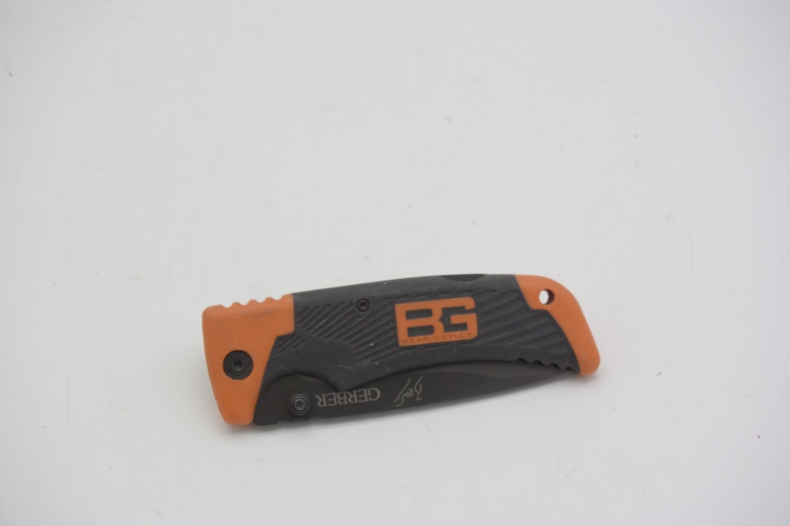 Gerber Bear Grylls Folding Knife Black Blade Orange Gray Handle EDC