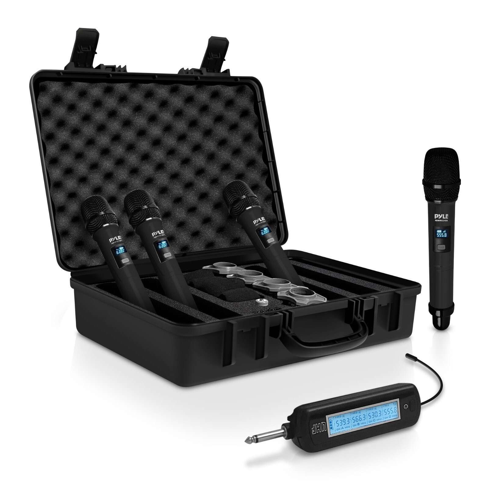 Pyle Portable Universal Wireless Microphone System-UHF Quad Channel