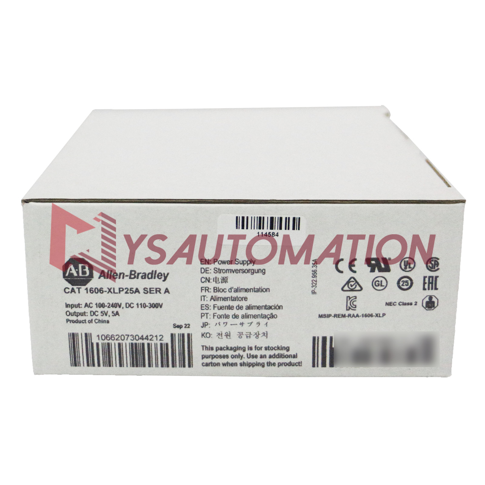 New Allen-Bradley 1606-XLP25A Power Supply,Compact Family,Global Input Voltage